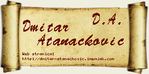 Dmitar Atanacković vizit kartica